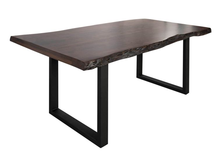 Table à manger 180x90 Acacia laqué Brun / Anthracite mat FREEFORM 5