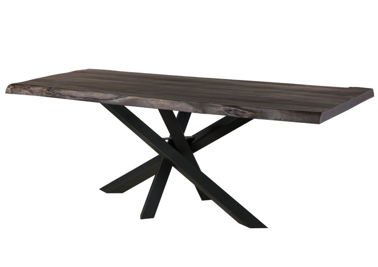 Table à manger 180x90x79 en bois de manguier laqué gris / pieds Mikado anthracite mat FREEFORM 5