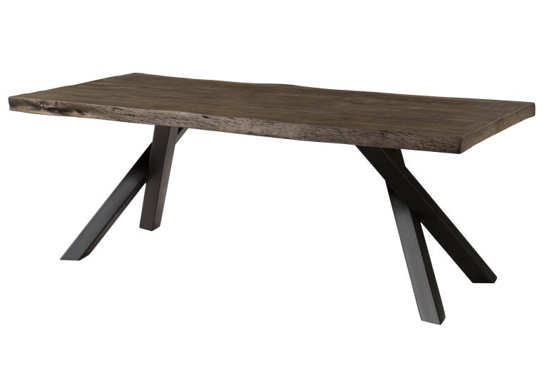 Table à Manger en bois de Manguier 180x90x76 gris laqué / pieds en A anthracite matte FREEFORM 5