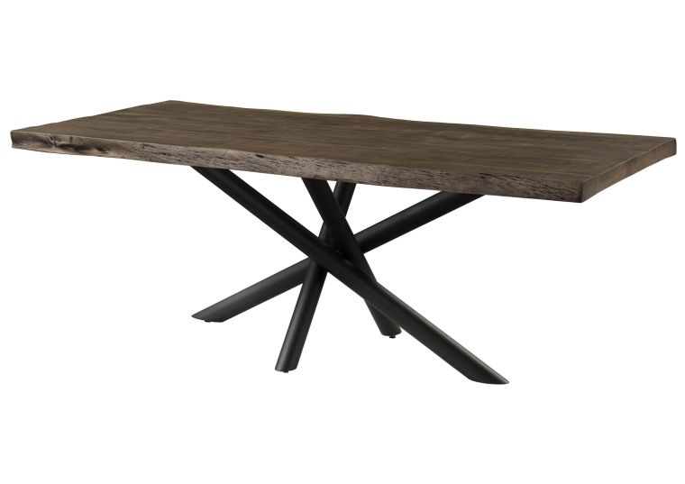 Table à Manger en bois de Manguier 200x100x76 gris laqué / pieds Mikado anthracite matte FREEFORM 5