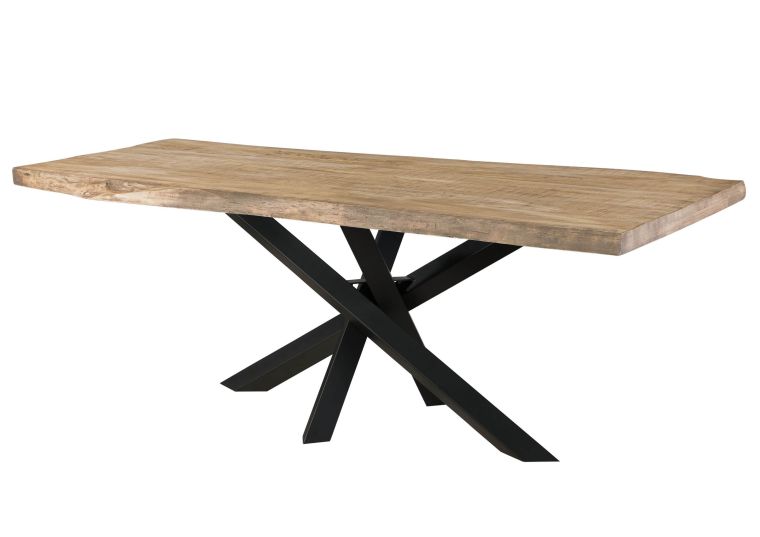 Table à manger 180x90x79 en bois de manguier beige laqué / pieds Mikado anthracite mat FREEFORM 5