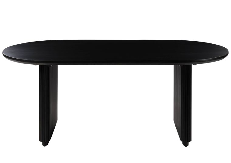 Table à manger en bois de Manguier 180x90x76 noir laqué BARCELONA #127