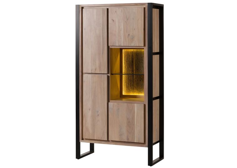 Meuble de Rangement en bois dacacia / bois de récupération 95x40x180 naturel laqué DENVER #106