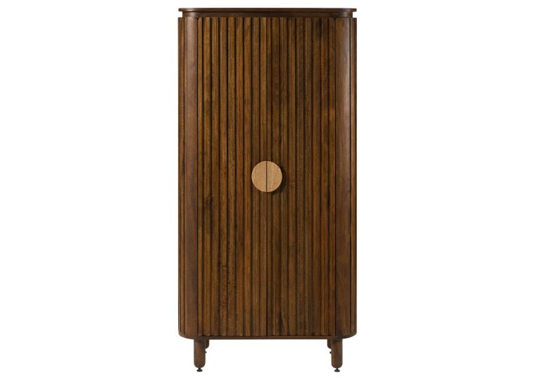 Meuble de rangement en bois de Manguier 92x40x180 marron huilé KYOTO #116