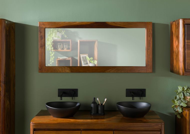 Miroir 145x3x65  en bois de Sheesham noisette laqué TORONTO #313