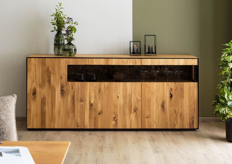 Buffet 200x45x86  en bois de Chêne naturel huilé STARNBERG #16