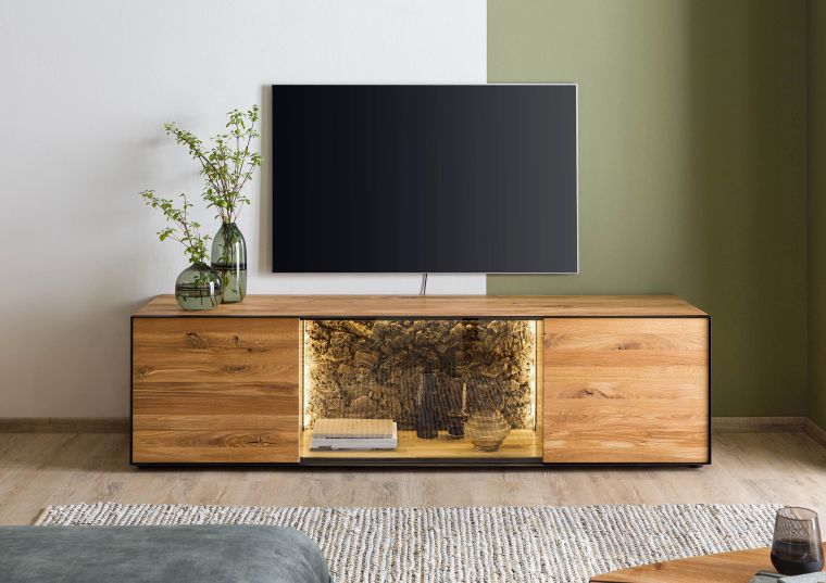 Meuble TV 200x53x52 en bois de Chêne  naturel huilé STARNBERG #11